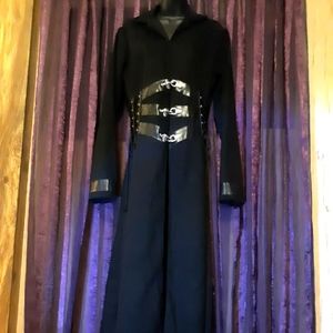 Red Balls on Fire Tripp NYC Buckle Trench  Corset Pleather Halloween Hellraiser